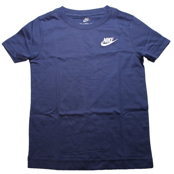 Nike Little Boys Size 4 Embroidered Futura T-Shirt 💙 Navy Cotton Short Sleeve - Picture 1 of 8